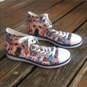 Dog High Hi Tops EUR 43 Sneakers Shoes Poodle Beagle Husky Dachshund Golden Lab